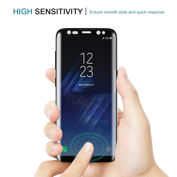 For Galaxy S8 / G950 0.26mm 9H Surface Hardness 3D Curved Silk-screen Full Screen Tempered Glass Screen Protector with Fully Adhesive, For Galaxy S8 / G950 Adhesive