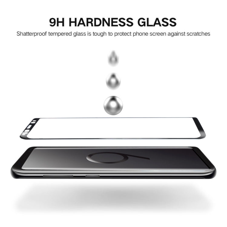 25 PCS For Galaxy S9 Plus 0.33mm 9H Surface Hardness 3D Curved Edge Anti-scratch Full Screen HD Full Glue Glass Screen Protector, For Galaxy S9 Plus