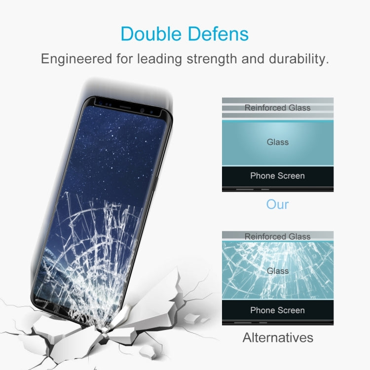 Full Glue Full Screen Curved Case Friendly Tempered Glass Film  For Galaxy S8 / G950, For Galaxy S8 Adhesive Black Frame