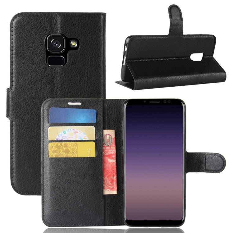For Galaxy A8 (2018) Litchi Texture Horizontal Flip Leather Case with Holder & Card Slots & Wallet, For Galaxy A8 (2018)