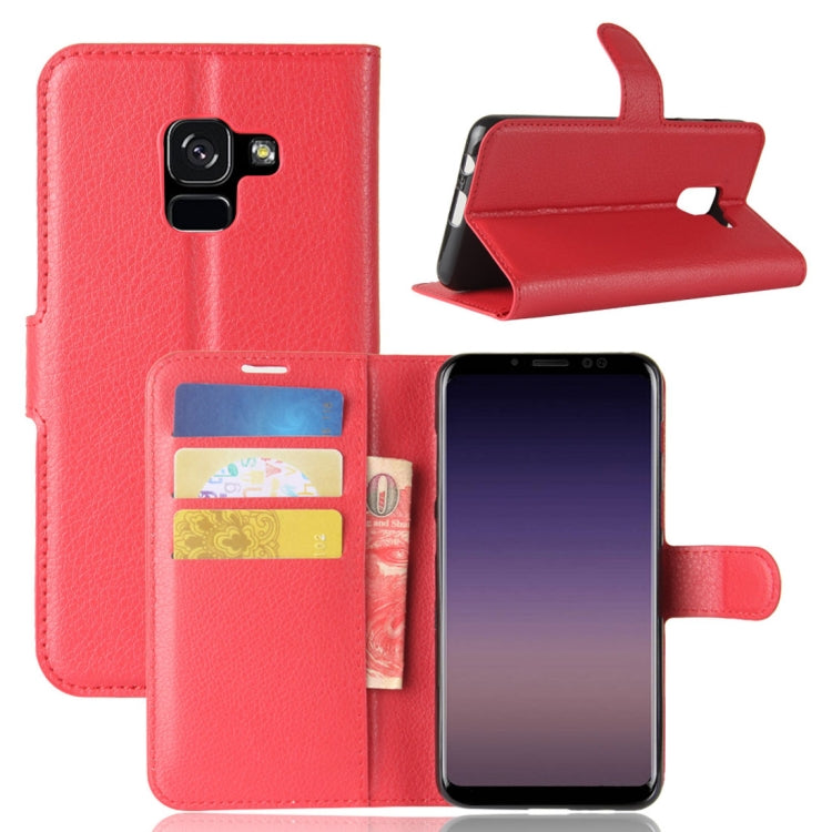 For Galaxy A8 (2018) Litchi Texture Horizontal Flip Leather Case with Holder & Card Slots & Wallet, For Galaxy A8 (2018)