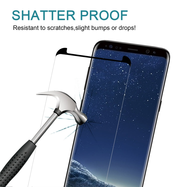 Case Friendly Screen Curved Tempered Glass Film For Galaxy S8 / G950, For S8, For Galaxy S8 0.26mm, For Galaxy S8 Black Frame, Galaxy S8 3D