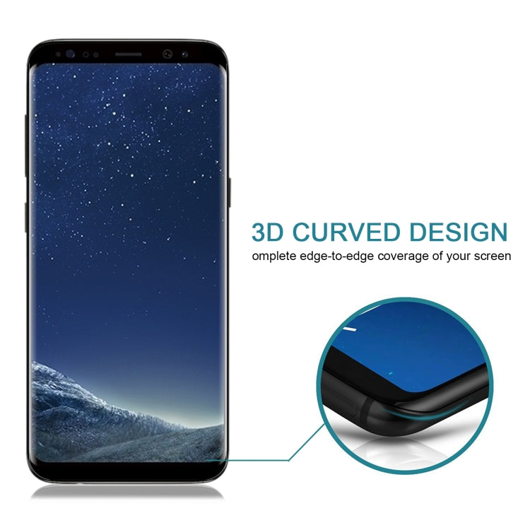 Case Friendly Screen Curved Tempered Glass Film For Galaxy S8 / G950, For S8, For Galaxy S8 0.26mm, For Galaxy S8 Black Frame, Galaxy S8 3D