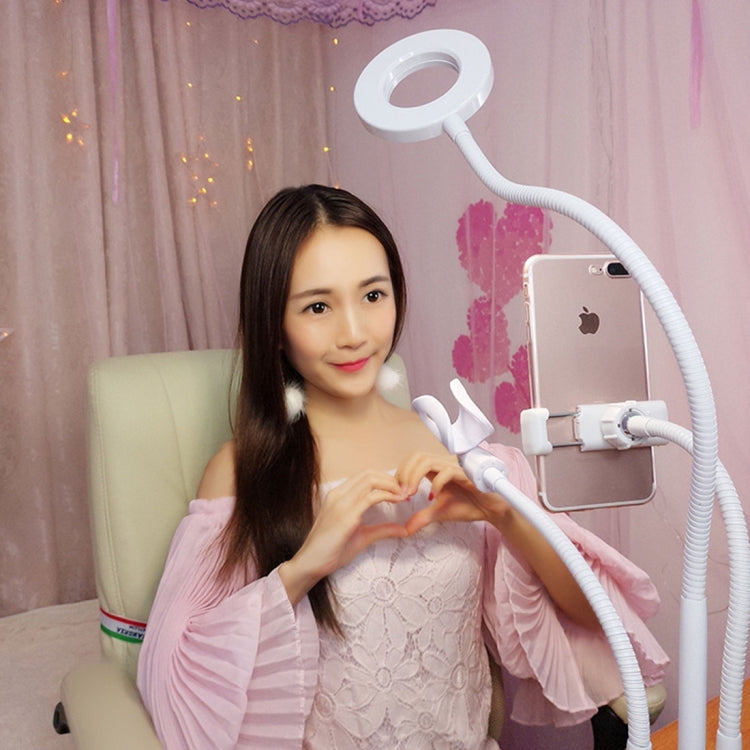 for Studio Recording, Live Broadcast, Live Show, KTV, etc., Microphone Clip+Phone Holder（White）