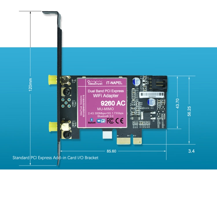 9260NGW Brand New for Intel Dual Band Wireless-AC 9260AC Bluetooth 5.0 5G 1730Mbps Wifi Network Card PK 8265 / 7260 / 8260, 9260NGW