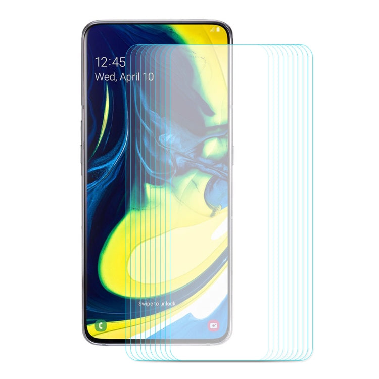 10 PCS ENKAY Hat-prince 0.26mm 9H 2.5D Curved Edge Tempered Glass Film for Galaxy A80