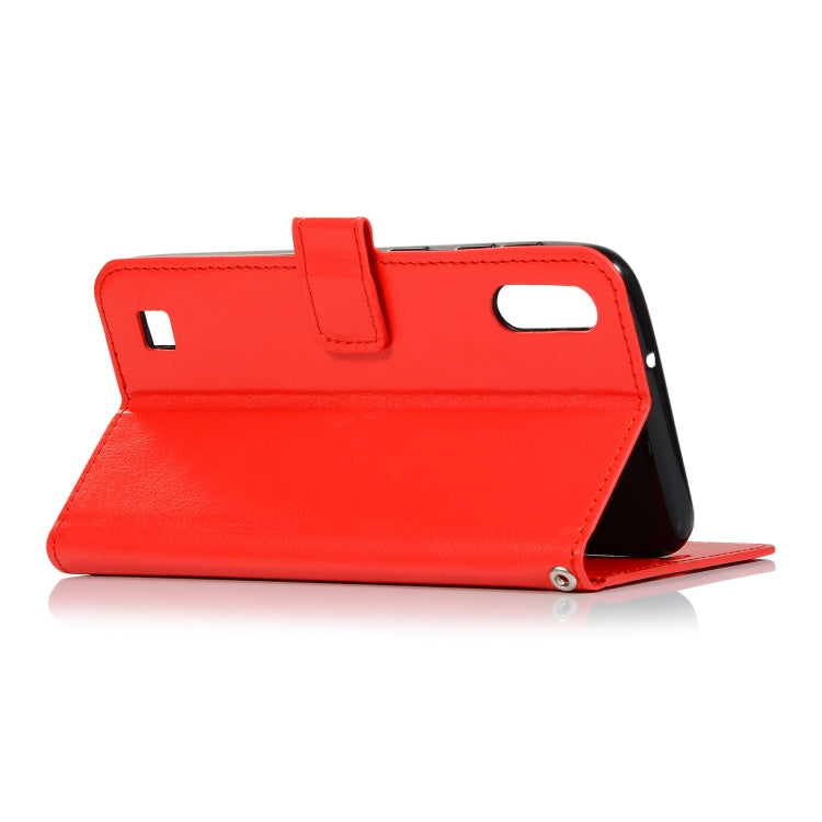 Crazy Horse Texture Horizontal Flip Leather Case with Holder & Card Slots & Wallet & Photo Frame, for Galaxy  A10