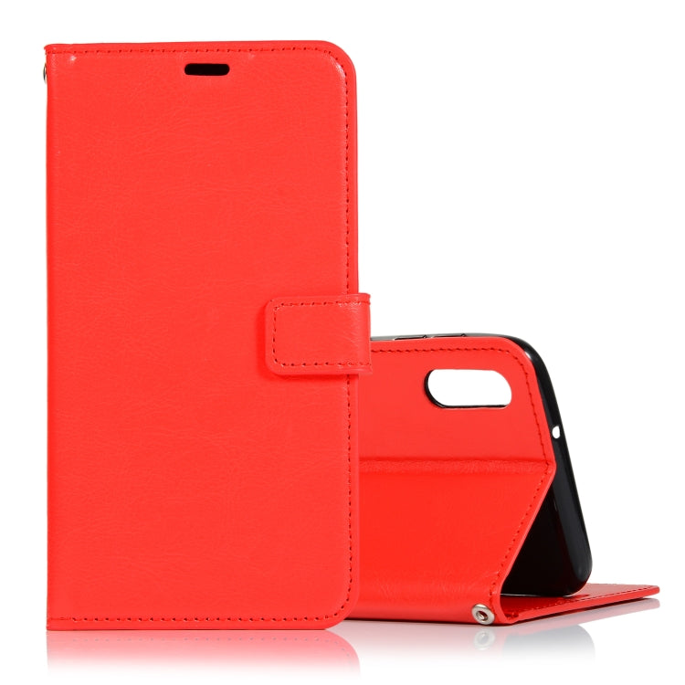 Crazy Horse Texture Horizontal Flip Leather Case with Holder & Card Slots & Wallet & Photo Frame, for Galaxy  A10