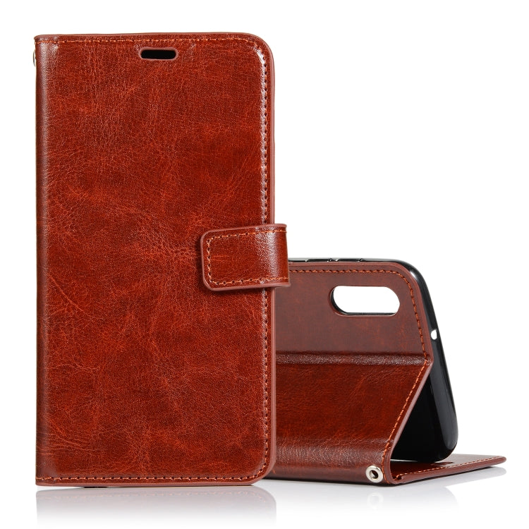 Crazy Horse Texture Horizontal Flip Leather Case with Holder & Card Slots & Wallet & Photo Frame, for Galaxy  A10