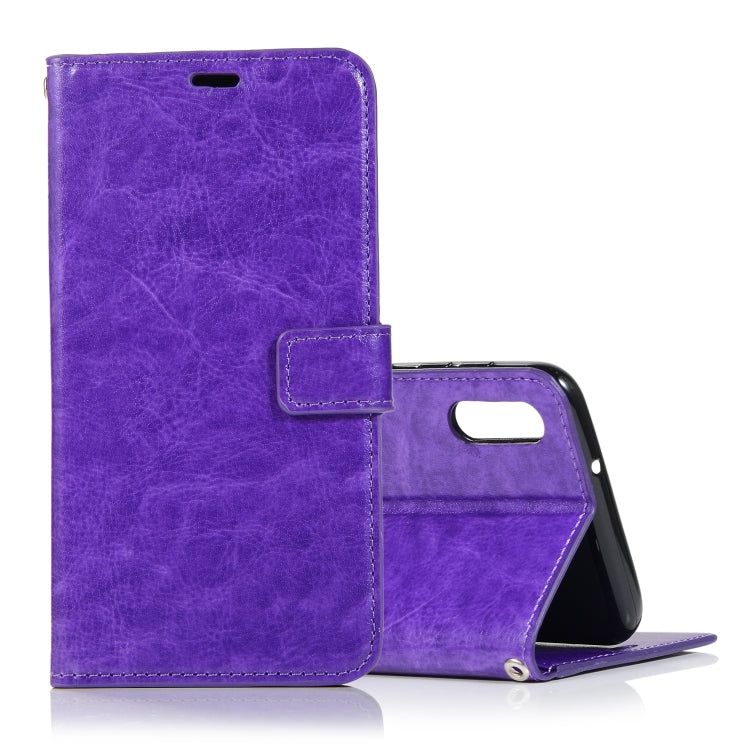 Crazy Horse Texture Horizontal Flip Leather Case with Holder & Card Slots & Wallet & Photo Frame, for Galaxy  A10