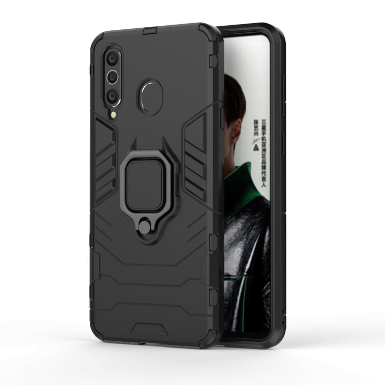 PC + TPU Shockproof Protective Case with Magnetic Ring Holder for Galaxy A8s, Black, Navy Blue, Red