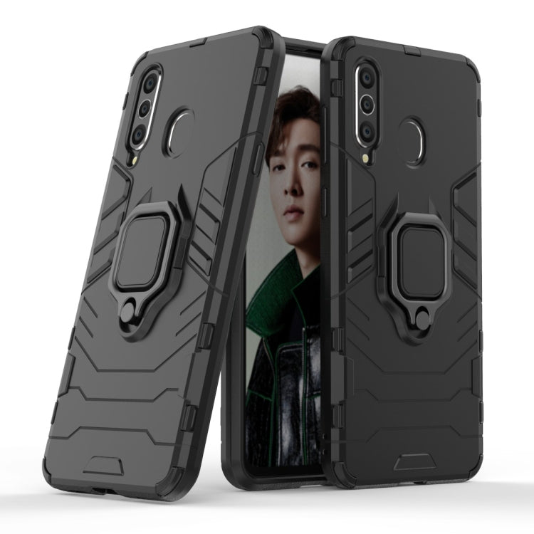 PC + TPU Shockproof Protective Case with Magnetic Ring Holder for Galaxy A8s, Black, Navy Blue, Red