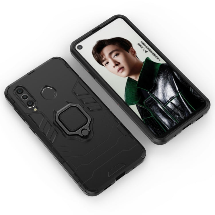 PC + TPU Shockproof Protective Case with Magnetic Ring Holder for Galaxy A8s, Black, Navy Blue, Red