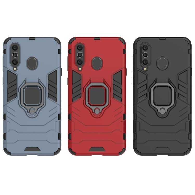 PC + TPU Shockproof Protective Case with Magnetic Ring Holder for Galaxy A8s, Black, Navy Blue, Red