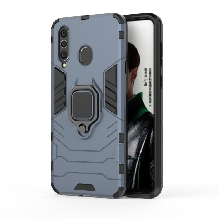 PC + TPU Shockproof Protective Case with Magnetic Ring Holder for Galaxy A8s, Black, Navy Blue, Red