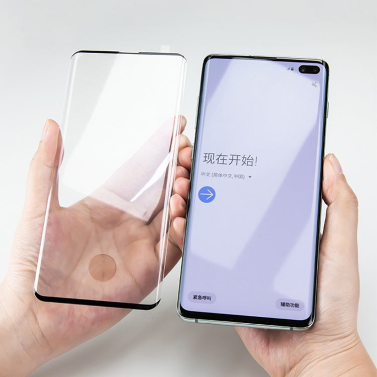 mocolo 0.33mm 9H 3D Round Edge Tempered Glass Film for Galaxy S10+, Fingerprint Unlock Supported (Black)