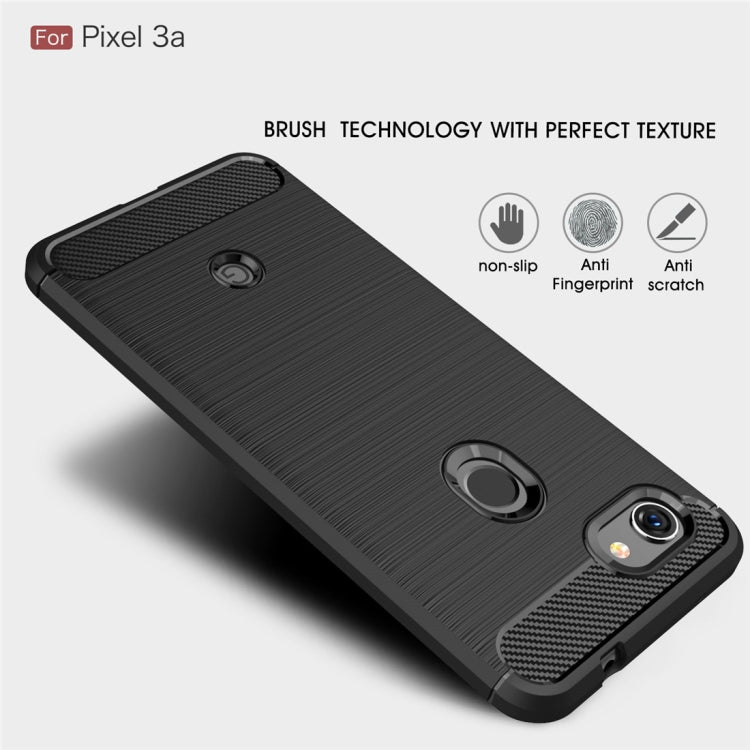 Brushed Texture Carbon Fiber TPU Case for Google Pixel 3a, For Google Pixel 3a, Google Pixel 3a