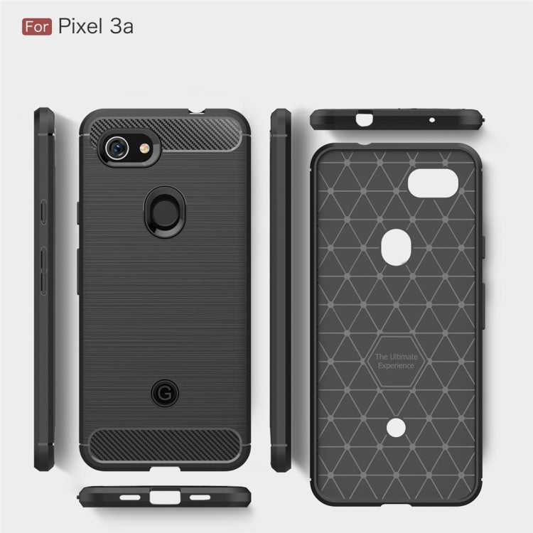 Brushed Texture Carbon Fiber TPU Case for Google Pixel 3a, For Google Pixel 3a, Google Pixel 3a