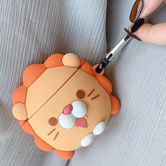 For Apple AirPods 1/2 Generation Universal Wireless Lion And Dinosaur Headphone Holder Bluetooth  Protective Case, Lion, Dinosaur