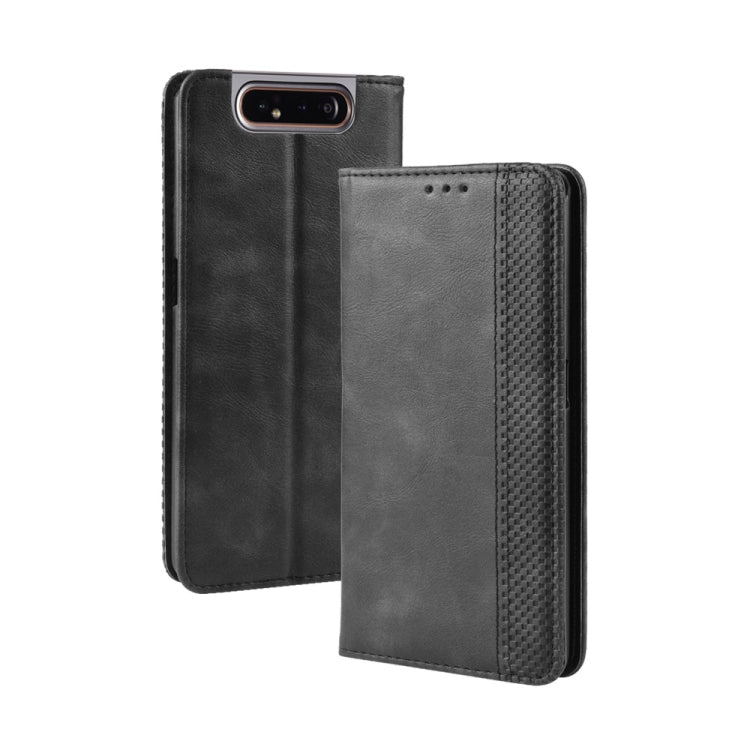 Magnetic Buckle Retro Crazy Horse Texture Horizontal Flip Leather Case for Samsung Galaxy A80(A90)   , with Holder & Card Slots & Photo Frame, For Galaxy A80