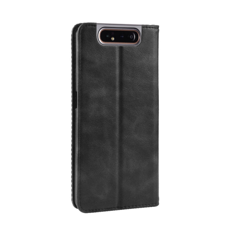 Magnetic Buckle Retro Crazy Horse Texture Horizontal Flip Leather Case for Samsung Galaxy A80(A90)   , with Holder & Card Slots & Photo Frame, For Galaxy A80