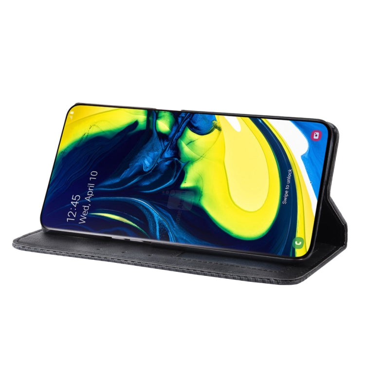 Magnetic Buckle Retro Crazy Horse Texture Horizontal Flip Leather Case for Samsung Galaxy A80(A90)   , with Holder & Card Slots & Photo Frame, For Galaxy A80