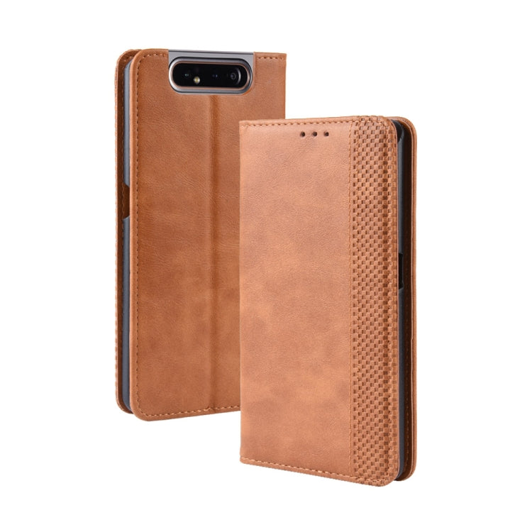 Magnetic Buckle Retro Crazy Horse Texture Horizontal Flip Leather Case for Samsung Galaxy A80(A90)   , with Holder & Card Slots & Photo Frame, For Galaxy A80