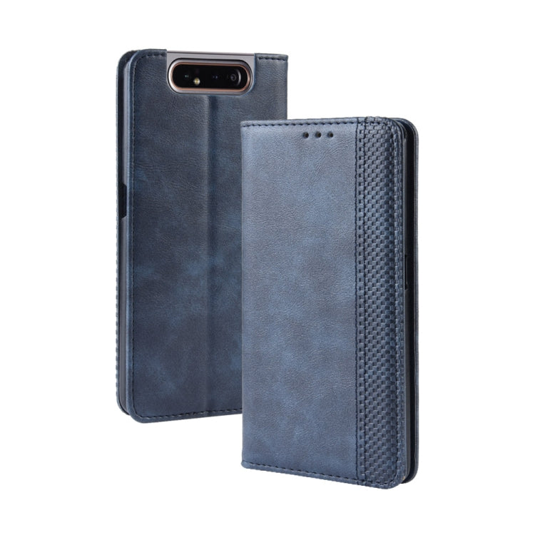 Magnetic Buckle Retro Crazy Horse Texture Horizontal Flip Leather Case for Samsung Galaxy A80(A90)   , with Holder & Card Slots & Photo Frame, For Galaxy A80
