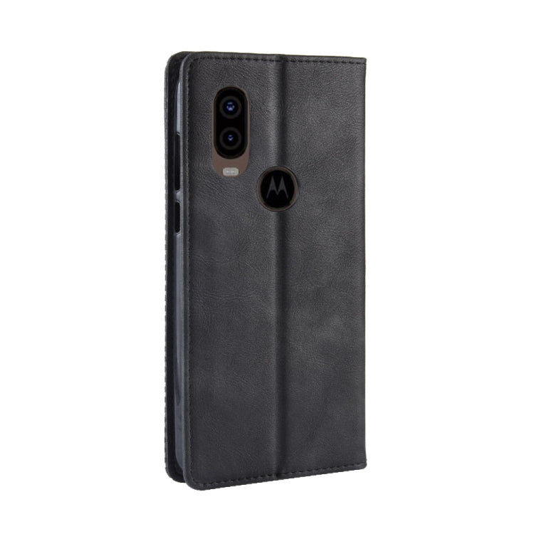 Magnetic Buckle Retro Crazy Horse Texture Horizontal Flip Leather Case for Motorola One Vision , with Holder & Card Slots & Photo Frame, For MOTO One Vision