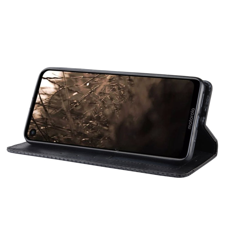 Magnetic Buckle Retro Crazy Horse Texture Horizontal Flip Leather Case for Motorola One Vision , with Holder & Card Slots & Photo Frame, For MOTO One Vision