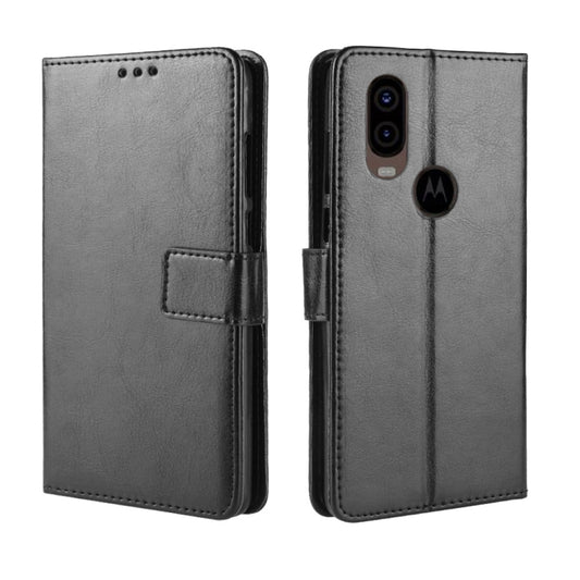 Retro Crazy Horse Texture Horizontal Flip Leather Case for Motorola One Vision , with Holder & Card Slots & Photo Frame, For MOTO One Vision