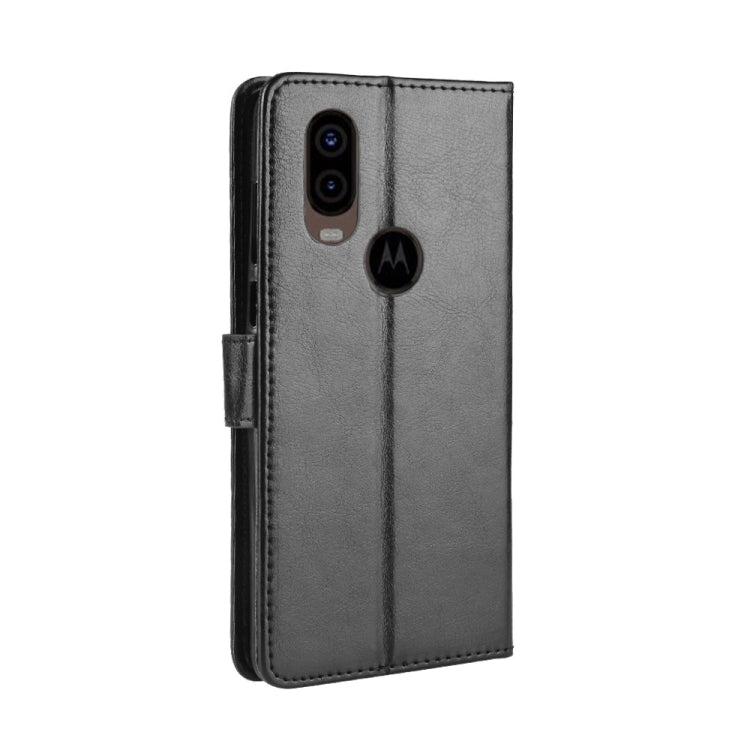 Retro Crazy Horse Texture Horizontal Flip Leather Case for Motorola One Vision , with Holder & Card Slots & Photo Frame, For MOTO One Vision