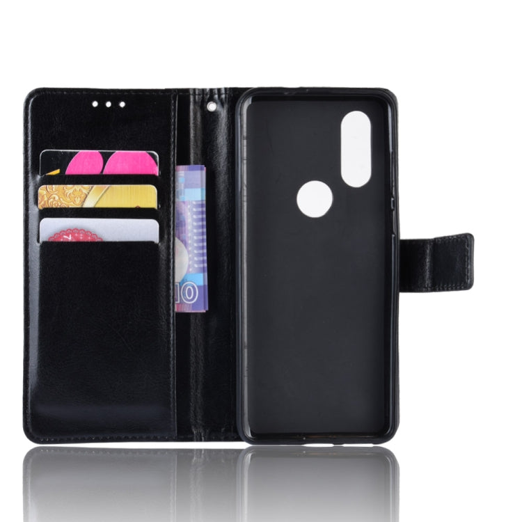 Retro Crazy Horse Texture Horizontal Flip Leather Case for Motorola One Vision , with Holder & Card Slots & Photo Frame, For MOTO One Vision