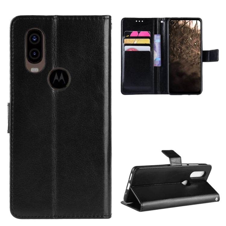 Retro Crazy Horse Texture Horizontal Flip Leather Case for Motorola One Vision , with Holder & Card Slots & Photo Frame, For MOTO One Vision
