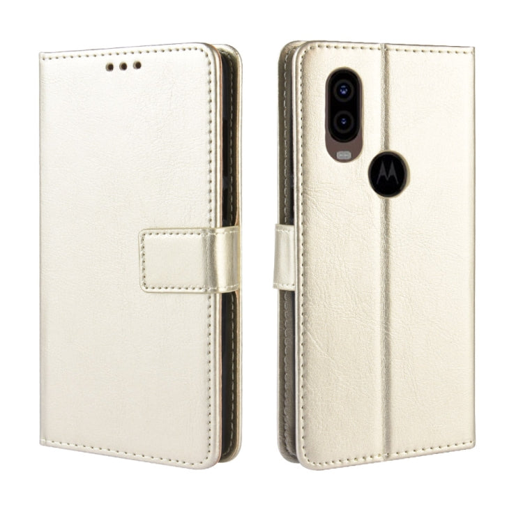 Retro Crazy Horse Texture Horizontal Flip Leather Case for Motorola One Vision , with Holder & Card Slots & Photo Frame, For MOTO One Vision