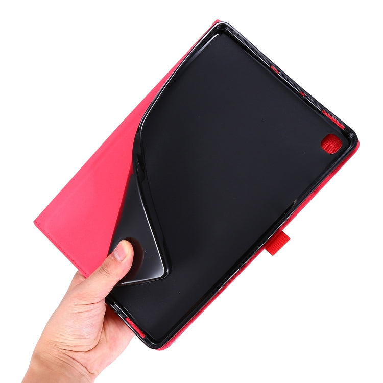 Horizontal Flip TPU + Fabric PU Leather Protective Case with Name Card Clip, For Galaxy Tab S6 Lite