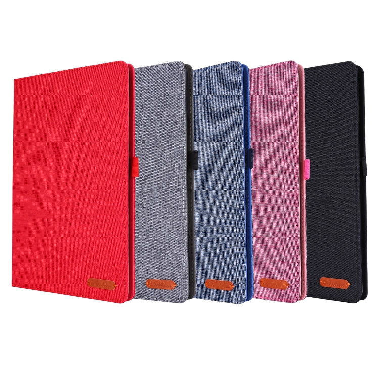 Horizontal Flip TPU + Fabric PU Leather Protective Case with Name Card Clip, For Galaxy Tab S6 Lite