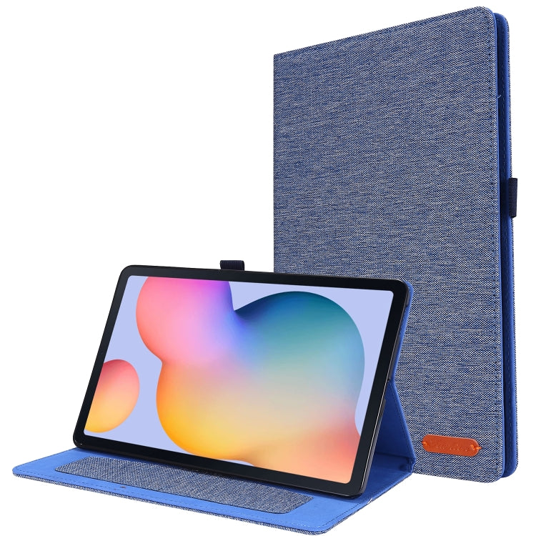 Horizontal Flip TPU + Fabric PU Leather Protective Case with Name Card Clip, For Galaxy Tab S6 Lite