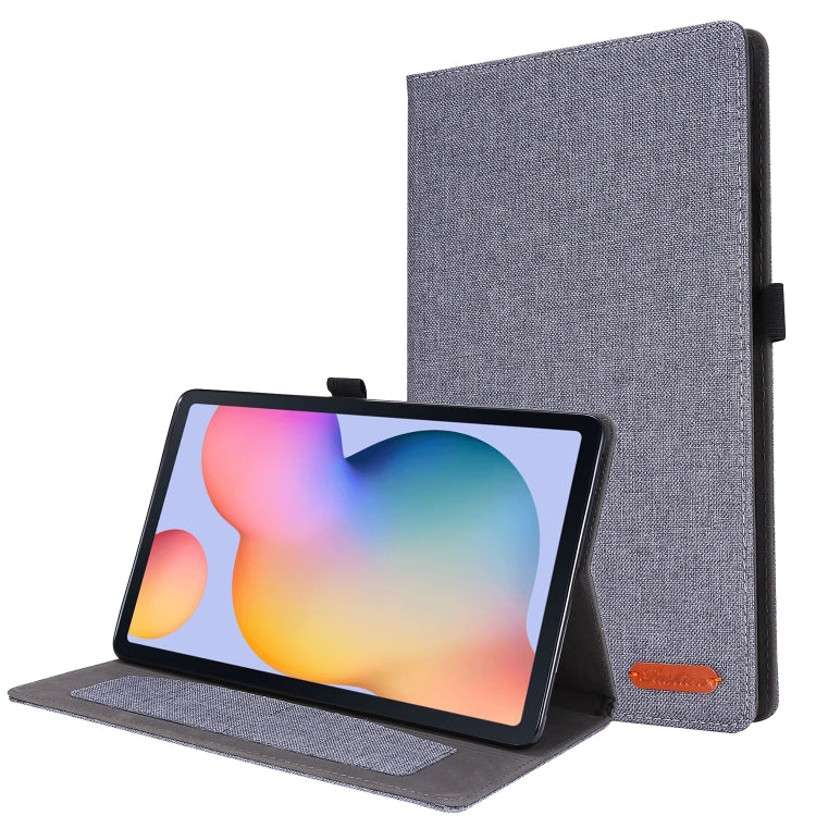 Horizontal Flip TPU + Fabric PU Leather Protective Case with Name Card Clip, For Galaxy Tab S6 Lite