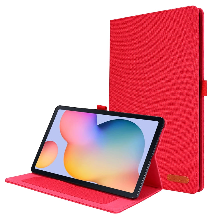 Horizontal Flip TPU + Fabric PU Leather Protective Case with Name Card Clip, For Galaxy Tab S6 Lite