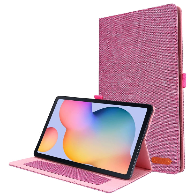 Horizontal Flip TPU + Fabric PU Leather Protective Case with Name Card Clip, For Galaxy Tab S6 Lite