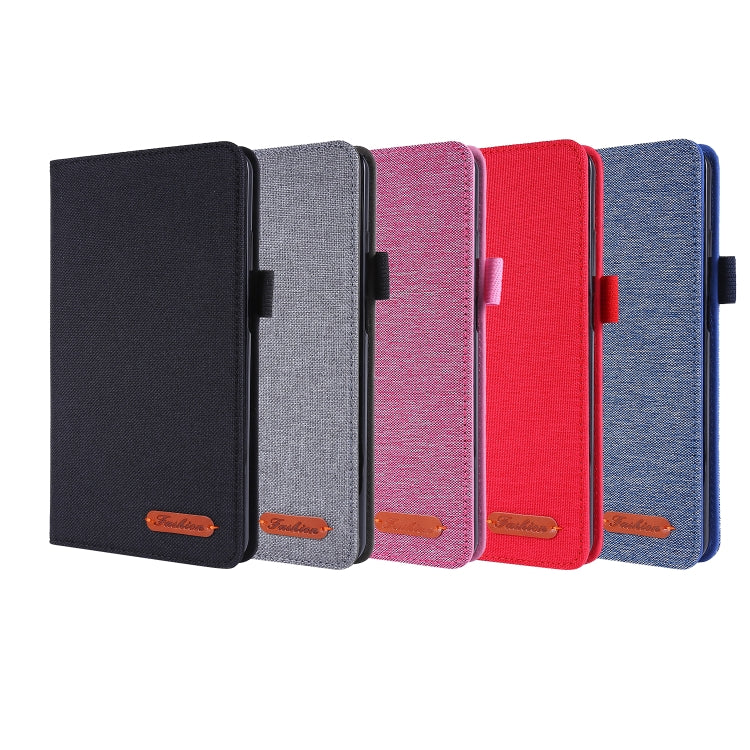 Horizontal Flip TPU + Fabric PU Leather Protective Case with Name Card Clip, For Lenovo Tab M7