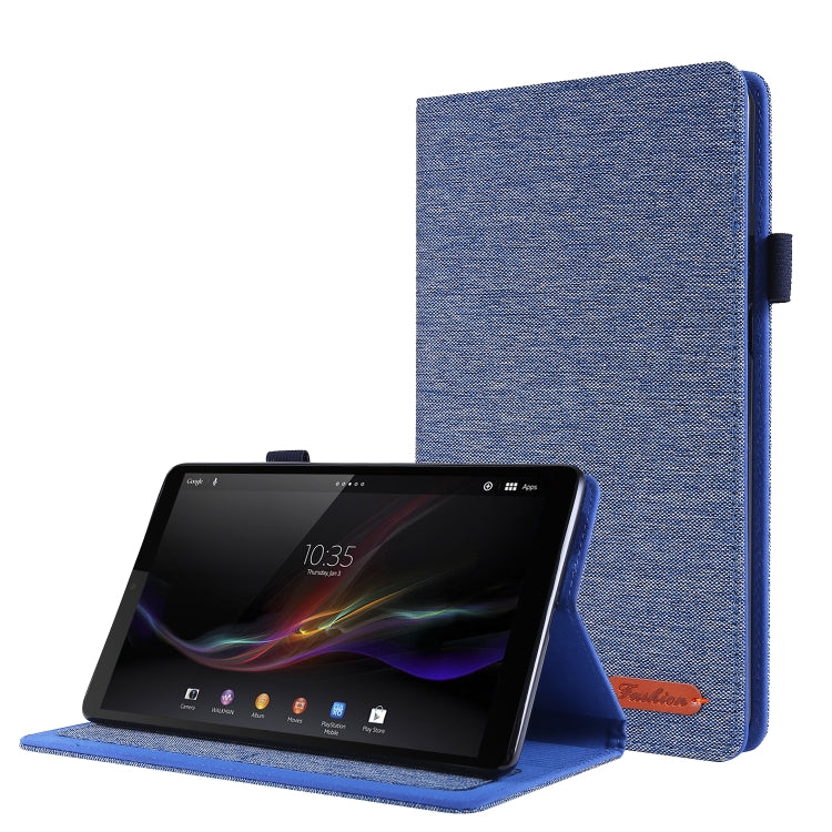 Horizontal Flip TPU + Fabric PU Leather Protective Case with Name Card Clip, For Lenovo Tab M8