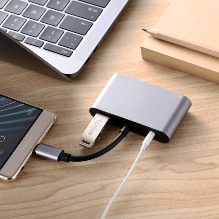5 in 1 Type-C To HDMI + VGA + USB 3.0 + Audio Port + PD Port HUB Adapter