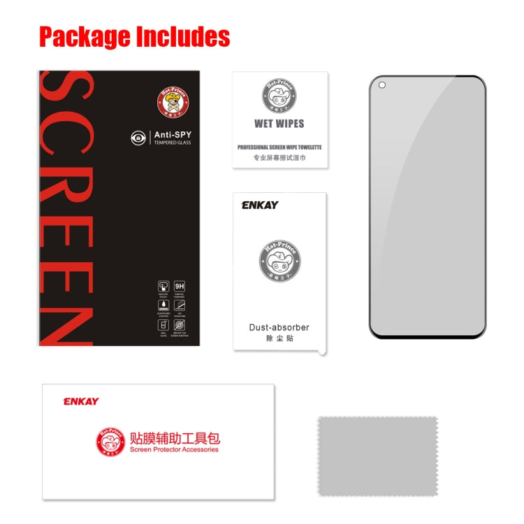 ENKAY Hat-Prince 0.26mm 9H 6D Privacy Anti-spy Full Screen Tempered Glass Film, For Huawei Honor 30, For Huawei NOVA 7, For Xiaomi Redmi Note 8 Pro, For Redmi Note 9S / Note 9 Pro, For Samsung Galaxy A71, For Samsung Galaxy A51, For HUAWEI P40