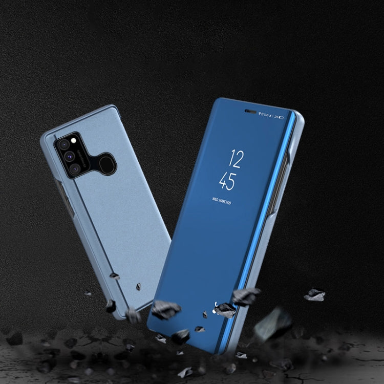 For Samsung Galaxy M31 / M21 / M30S Plated Mirror Horizontal Flip Leather Case with Holder, For Samsung Galaxy M31, For Galaxy M31