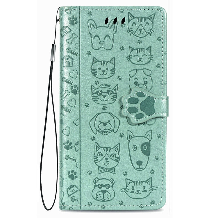 Lovely Cat and Dog Embossing Pattern Horizontal Flip Leather Case , with Holder & Card Slots & Wallet & Cartoon Clasp & Lanyard, For Huawei P Smart 2020, For Xiaomi Mi 10 Lite 5G, For Xiaomi Redmi 10X & Note 9