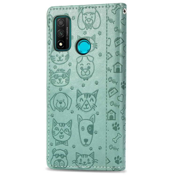 Lovely Cat and Dog Embossing Pattern Horizontal Flip Leather Case , with Holder & Card Slots & Wallet & Cartoon Clasp & Lanyard, For Huawei P Smart 2020, For Xiaomi Mi 10 Lite 5G, For Xiaomi Redmi 10X & Note 9