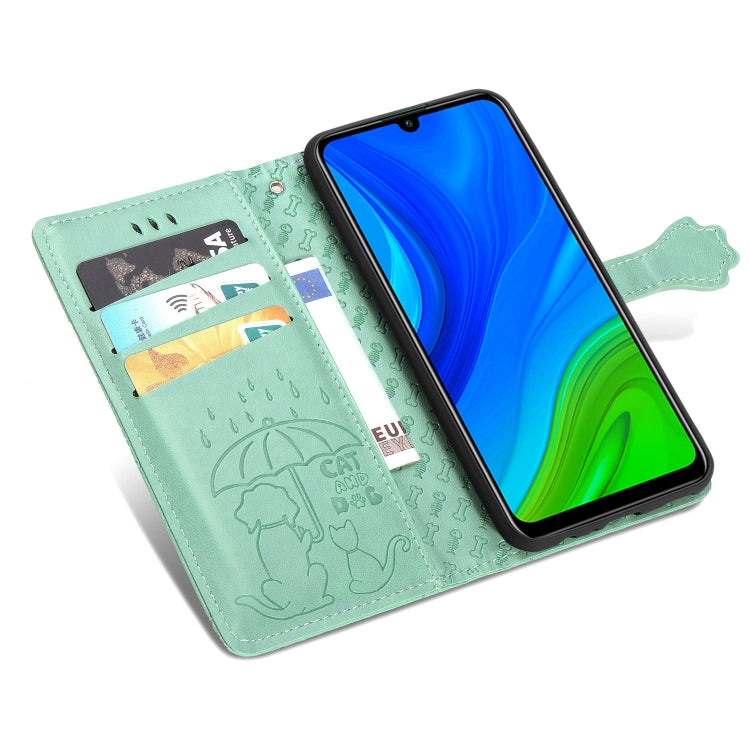 Lovely Cat and Dog Embossing Pattern Horizontal Flip Leather Case , with Holder & Card Slots & Wallet & Cartoon Clasp & Lanyard, For Huawei P Smart 2020, For Xiaomi Mi 10 Lite 5G, For Xiaomi Redmi 10X & Note 9