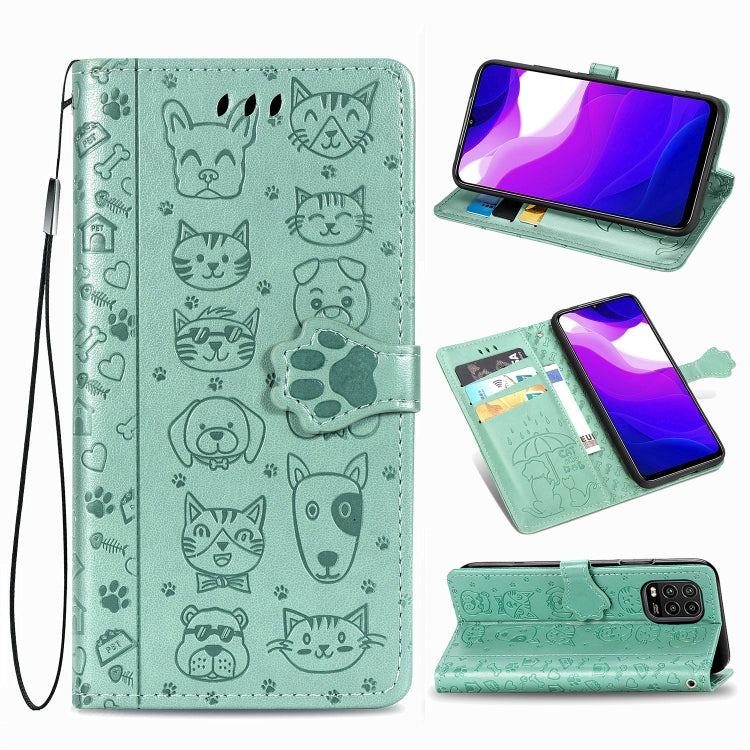 Lovely Cat and Dog Embossing Pattern Horizontal Flip Leather Case , with Holder & Card Slots & Wallet & Cartoon Clasp & Lanyard, For Huawei P Smart 2020, For Xiaomi Mi 10 Lite 5G, For Xiaomi Redmi 10X & Note 9